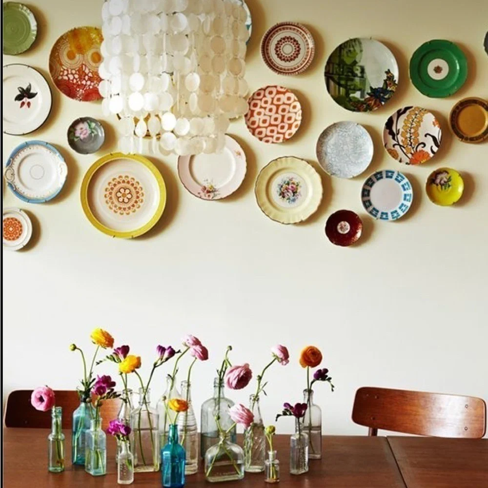 Vintage Plate Wall Mismatched Collection Maximalist Design